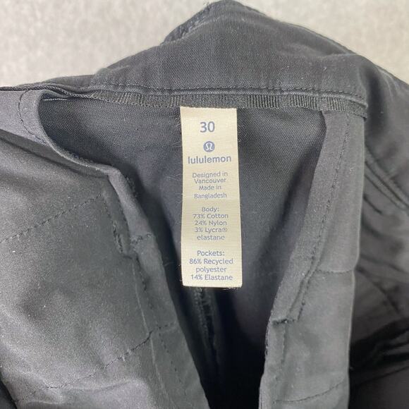 Lululemon Mens 30 Black Commission Pant Classic Swift Cotton 34" - Picture 9 of 9